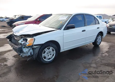 2001 Honda Civic Lx z USA, uszkodzony, nr VIN 1HGES15521L055352